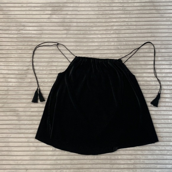 Artistix Tassel Strap Tank Top Black XSmall Ribbed - Picture 5 of 6